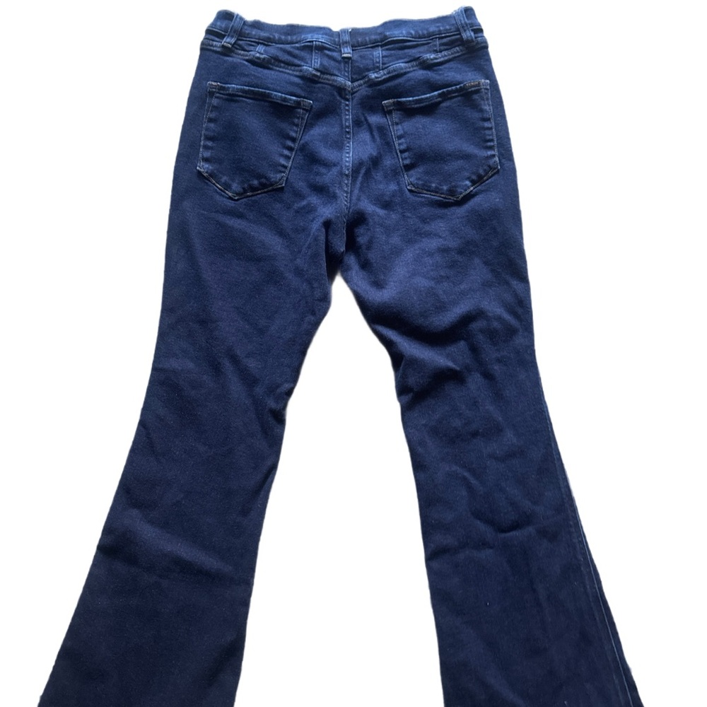 LL Bean Deep Indigo Signature Stretch High Rise Flare Leg Classic Women's Jeans - Picture 3 of 10